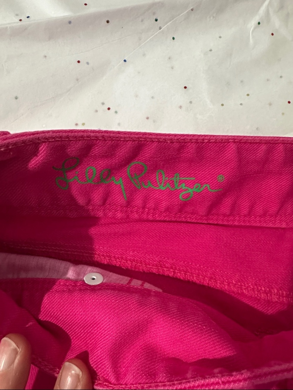 Lilly Pulitzer Bright Pink Jean Shorts - Picture 3 of 6